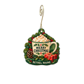Elements Art Gallery — Christmas custom wood ornament OC2585, photographic gold spiral hook