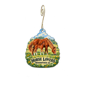Equestrian Enterprise — Local inspiration custom wood ornament OC2604, photographic gold spiral hook