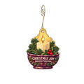 Breathe Together Yoga — Christmas custom wood ornament OC2609, photographic gold spiral hook