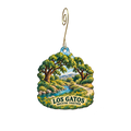 Breathe Together Yoga — Local inspiration custom wood ornament OC2610, photographic gold spiral hook