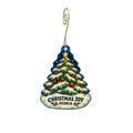 Peoria Riverfront Museum — Christmas custom wood ornament OC2612, photographic gold spiral hook