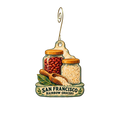 Rainbow Grocery — Local inspiration custom wood ornament OC2616, photographic gold spiral hook