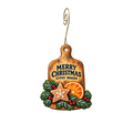 Gypsy Wagon Cutting Boards — Christmas custom wood ornament OC2618, photographic gold spiral hook