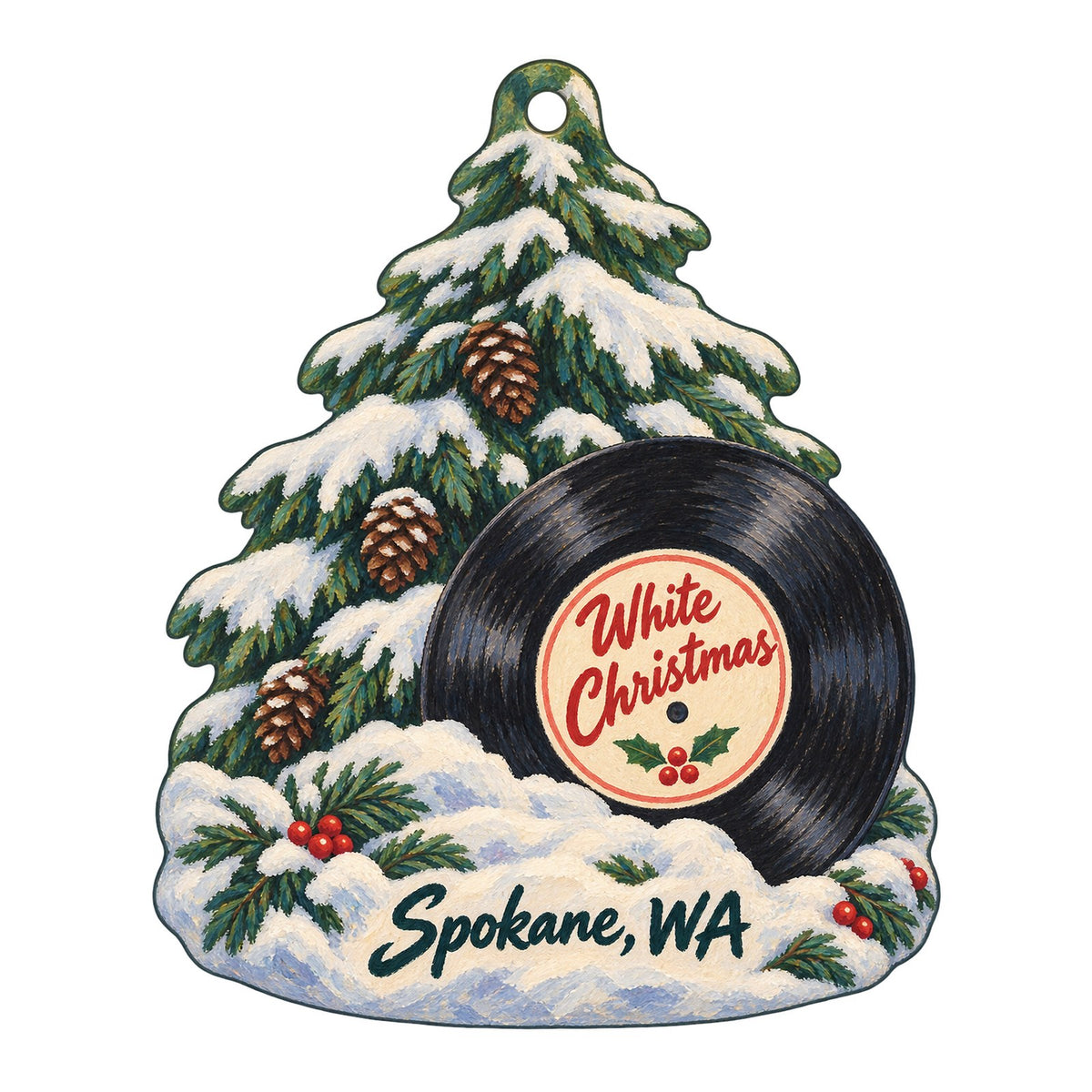 Northern Quest Resort & Casino Christmas custom wood ornament OC261 on white