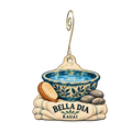 Bella Dia spa  yoga  wellness — Local inspiration custom wood ornament OC2622, photographic gold spiral hook