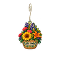 Cathy Cowgill Flowers — Local inspiration custom wood ornament OC2628, photographic gold spiral hook