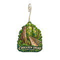 Corkscrew Swamp & Sanctuary — Store identity custom wood ornament OC2629, photographic gold spiral hook