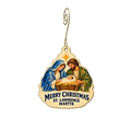 St. Lawrence Martyr Catholic Church Gift Shop — Christmas custom wood ornament OC2642, photographic gold spiral hook
