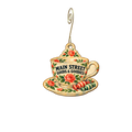 Main Street Goods and Goodies — Store identity custom wood ornament OC2644, photographic gold spiral hook