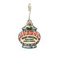 Main Street Goods and Goodies — Christmas custom wood ornament OC2645, photographic gold spiral hook