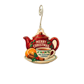 The Olfactory Company — Christmas custom wood ornament OC2648, photographic gold spiral hook