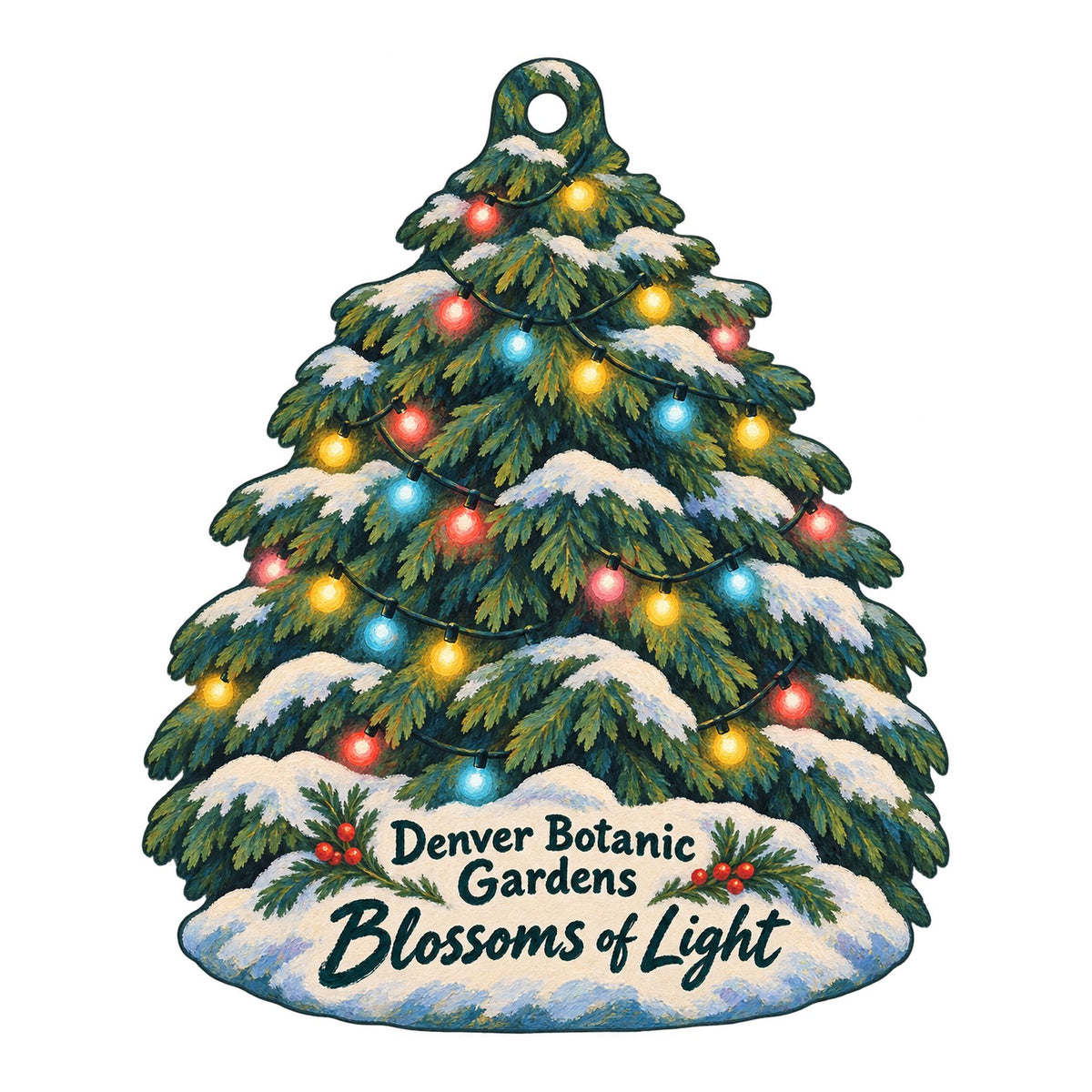 The Shop at the Gardens Christmas custom wood ornament OC264 on white