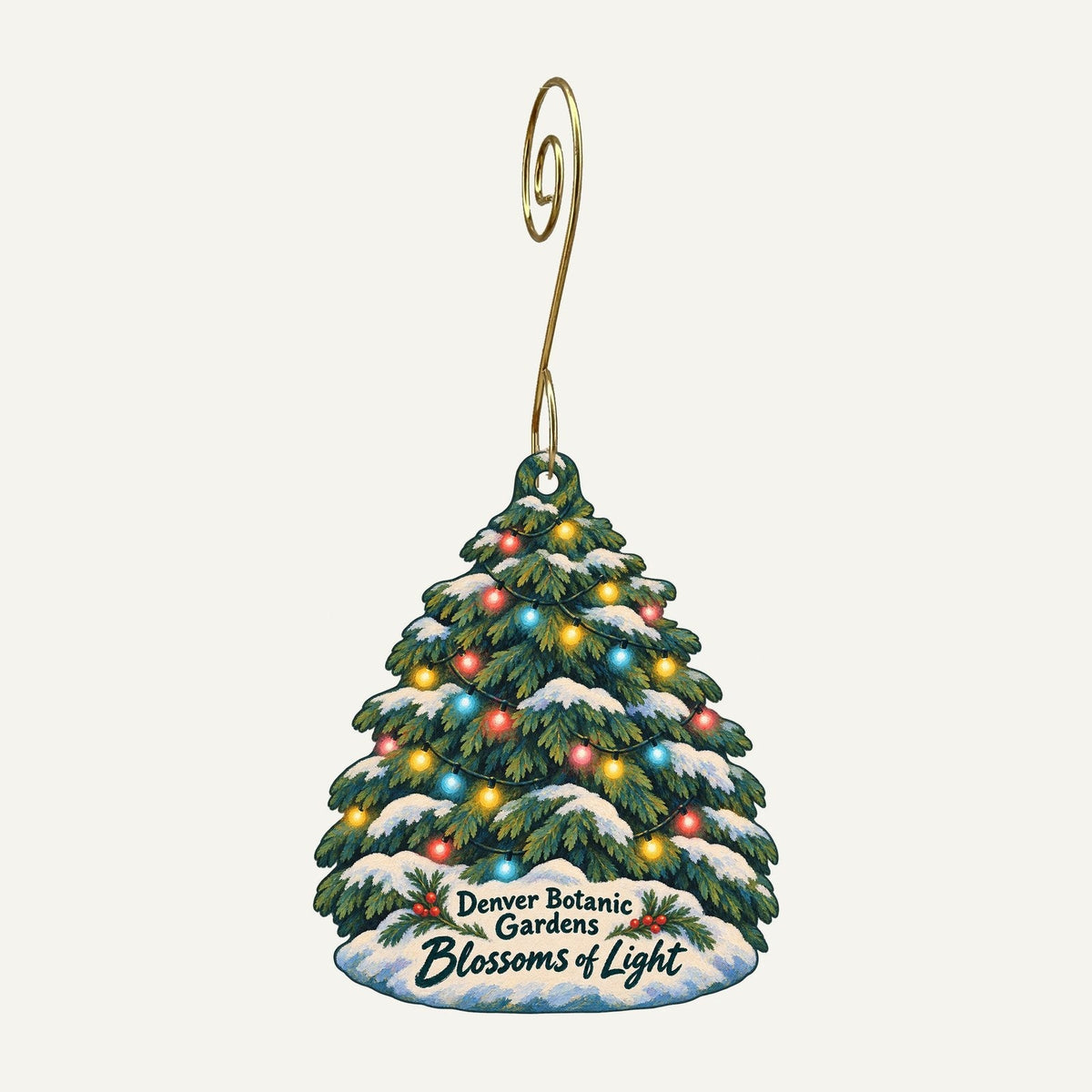 The Shop at the Gardens Christmas custom wood ornament OC264 hanging on hook