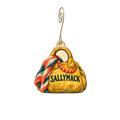 SallyMack — Store identity custom wood ornament OC2650, photographic gold spiral hook