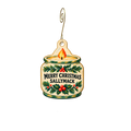 SallyMack — Christmas custom wood ornament OC2651, photographic gold spiral hook