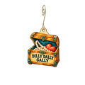 Dilly Dilly Gally — Store identity custom wood ornament OC2656, photographic gold spiral hook