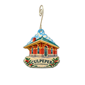 Pepperberries — Local inspiration custom wood ornament OC2667, photographic gold spiral hook