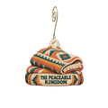 The Peaceable Kingdom — Store identity custom wood ornament OC2671, photographic gold spiral hook