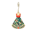 Tara Bella Boutique — Store identity custom wood ornament OC2674, photographic gold spiral hook