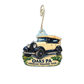 American Treasure Tour Museum — Local inspiration custom wood ornament OC2679, photographic gold spiral hook
