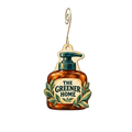 The Greener Home — Store identity custom wood ornament OC2683, photographic gold spiral hook