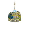 Angora Lakes Resort — Local inspiration custom wood ornament OC2688, photographic gold spiral hook