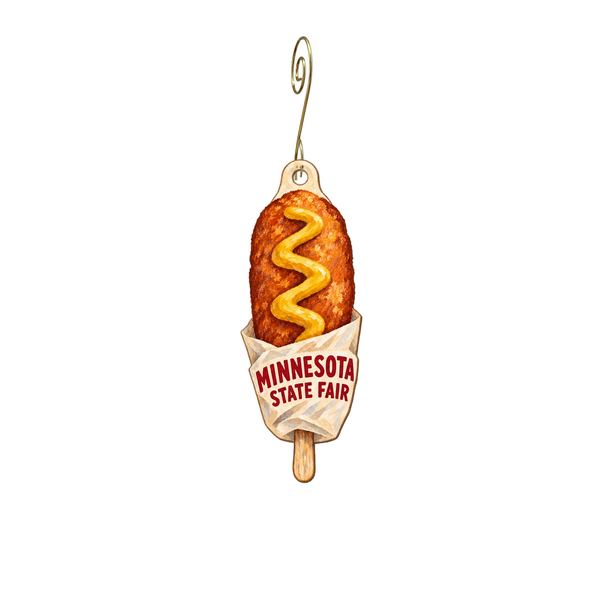 Rust and Rose Boutique — Local inspiration custom wood ornament OC2709, photographic gold spiral hook
