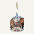 Zinnia Christmas custom wood ornament OC270 hanging on hook