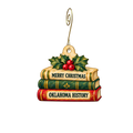 Oklahoma Historical Society Research Center — Christmas custom wood ornament OC2711, photographic gold spiral hook