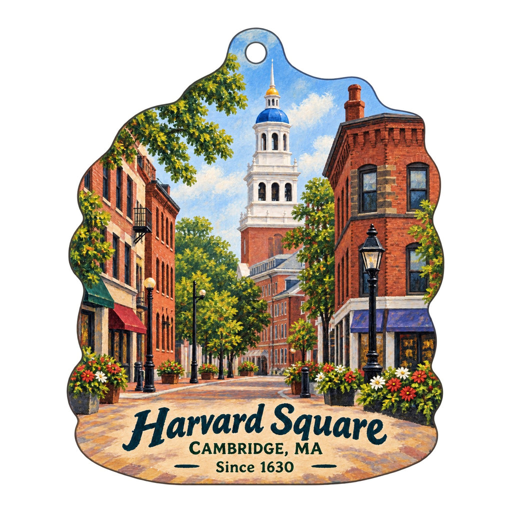 Zinnia Town Icon custom wood ornament OC271 on white