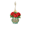Roses Are Red Florist — Store identity custom wood ornament OC2722, photographic gold spiral hook