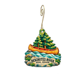 Postal Connections — Local inspiration custom wood ornament OC2727, photographic gold spiral hook