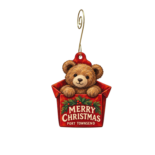 Abracadabra — Christmas custom wood ornament OC2732, photographic gold spiral hook