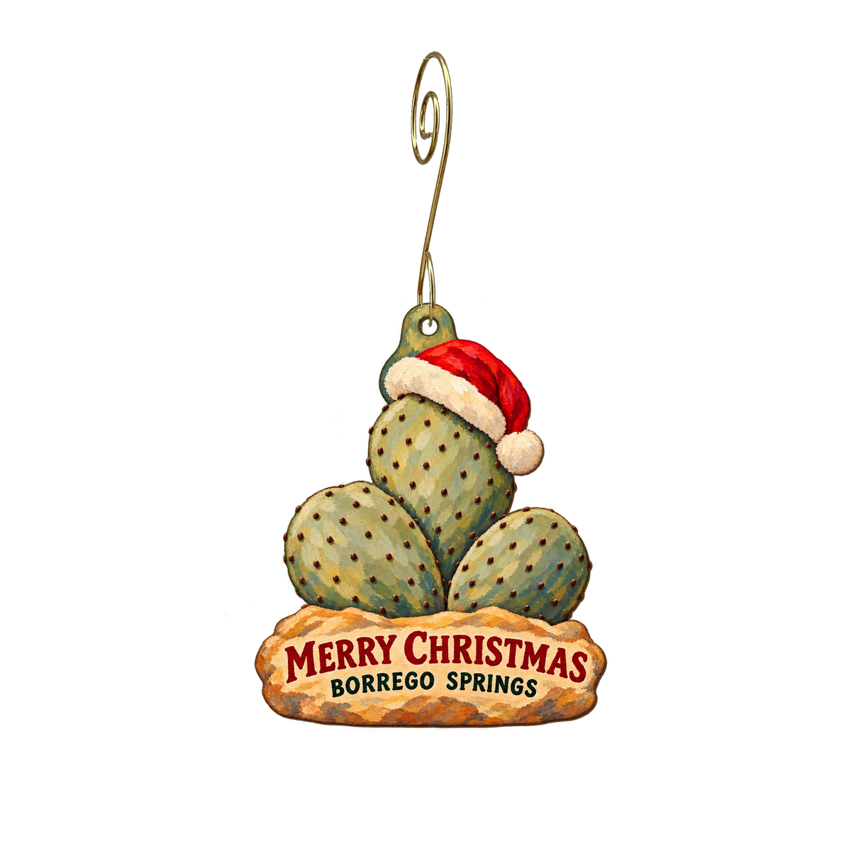 Anza-Borrego — Christmas custom wood ornament OC2735, photographic gold spiral hook