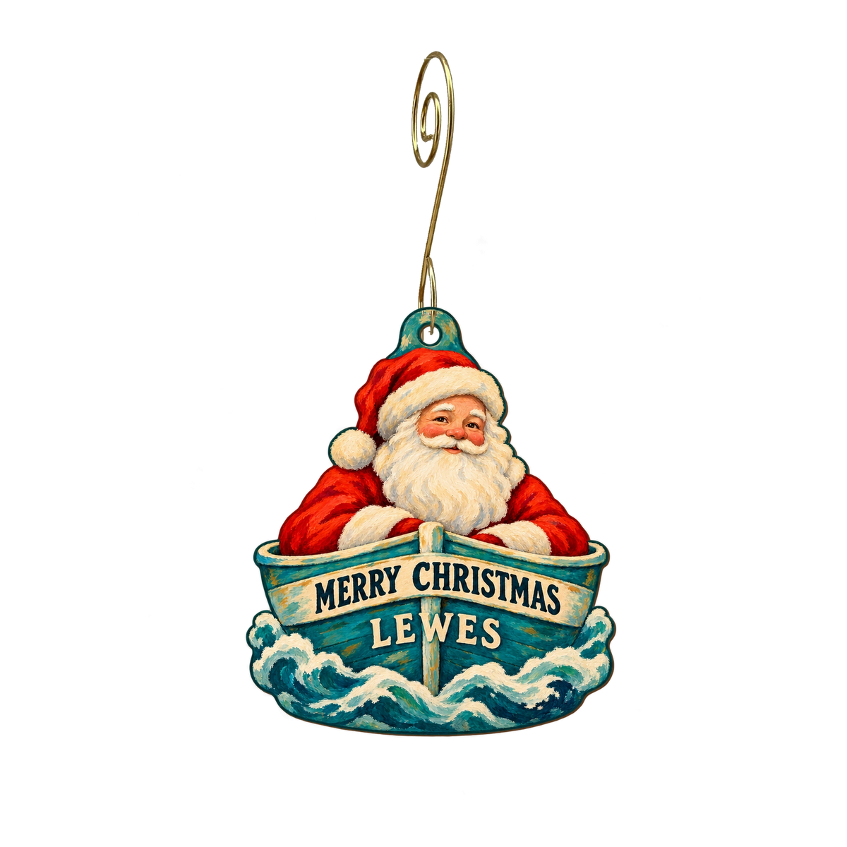 Cape Water Tours and Taxi — Christmas custom wood ornament OC2738, photographic gold spiral hook