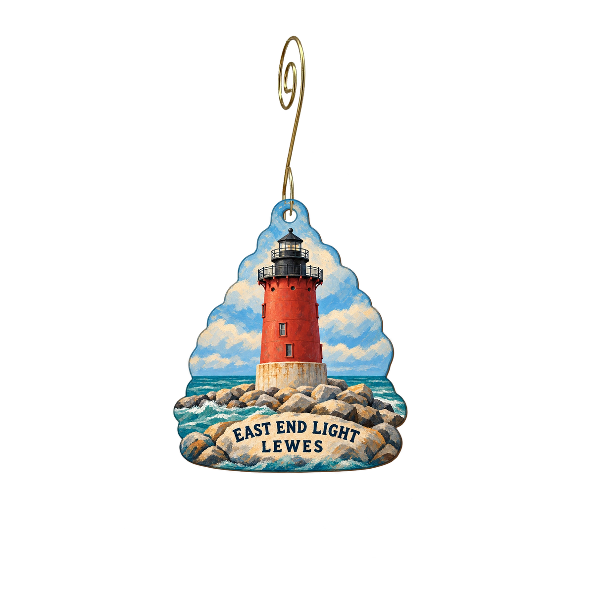 Cape Water Tours and Taxi — Local inspiration custom wood ornament OC2739, photographic gold spiral hook