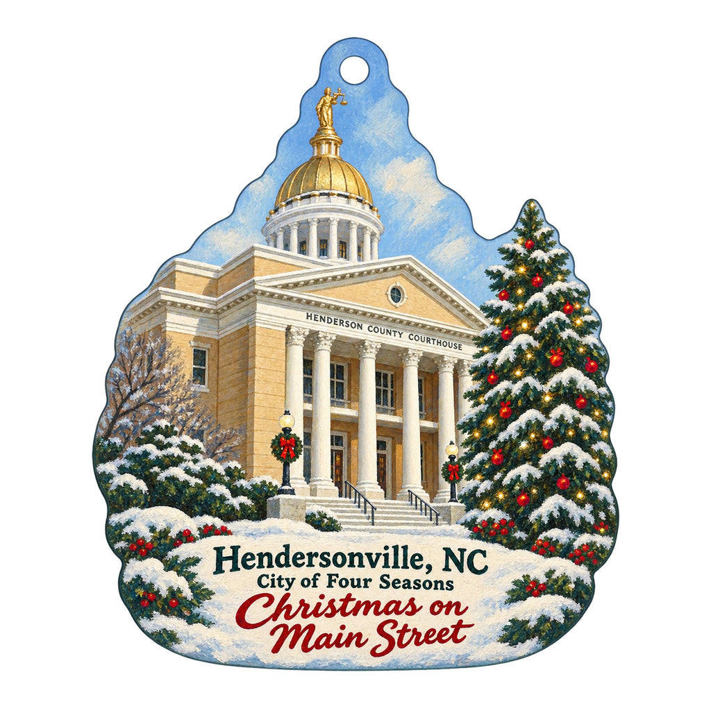 Hendersonville Community Co-op Christmas custom wood ornament OC273 on white