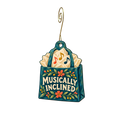 Musically inclined — Store identity custom wood ornament OC2740, photographic gold spiral hook