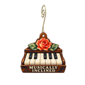 Musically inclined — Local inspiration custom wood ornament OC2742, photographic gold spiral hook