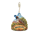 Mojave Gold Boutique — Local inspiration custom wood ornament OC2745, photographic gold spiral hook