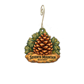 Seventh Mountain Resort — Store identity custom wood ornament OC2746, photographic gold spiral hook