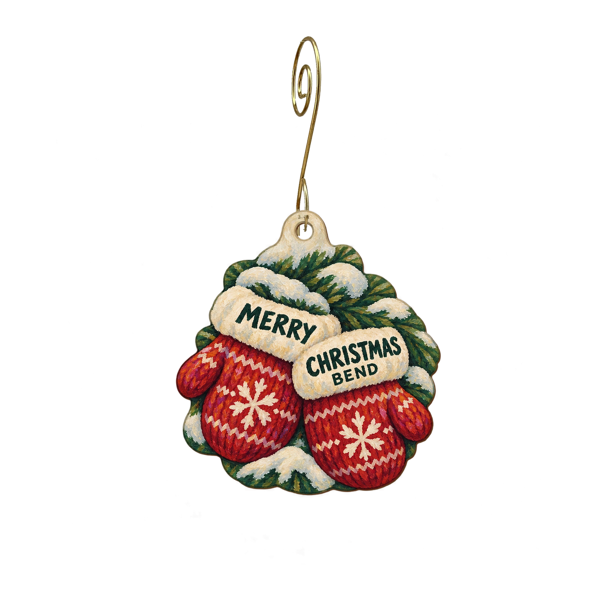 Seventh Mountain Resort — Christmas custom wood ornament OC2747, photographic gold spiral hook