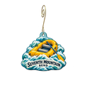 Seventh Mountain Resort — Local inspiration custom wood ornament OC2748, photographic gold spiral hook