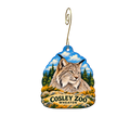 Cosley Zoo (Wheaton Park District) — Store identity custom wood ornament OC2749, photographic gold spiral hook