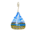 Cards of Fountain Hills — Local inspiration custom wood ornament OC2754, photographic gold spiral hook