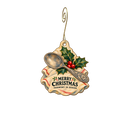 Harmony in Design — Christmas custom wood ornament OC2756, photographic gold spiral hook