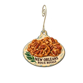 Roux Royale — Local inspiration custom wood ornament OC2760, photographic gold spiral hook