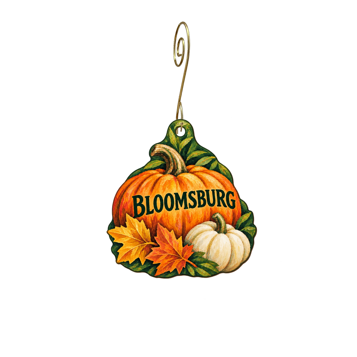 Althea's Imaginarium — Local inspiration custom wood ornament OC2766, photographic gold spiral hook