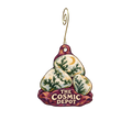 The Cosmic Depot — Store identity custom wood ornament OC2767, photographic gold spiral hook