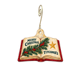 Titcomb's Bookshop — Christmas custom wood ornament OC2771, photographic gold spiral hook